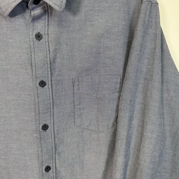 Untuckit Mens X-Large Gray Blue Button-Down Shirt  100% Cotton Long Sleeve - Picture 13 of 13